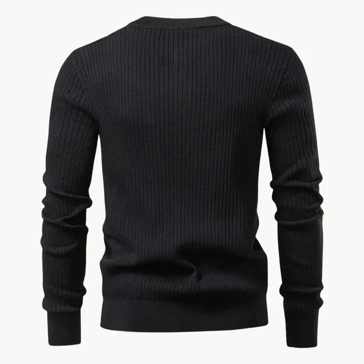 Mathieu | Ribbed Wool Henley Knit