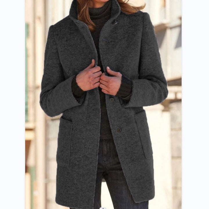 Léontine | Wool Funnel Neck Overcoat