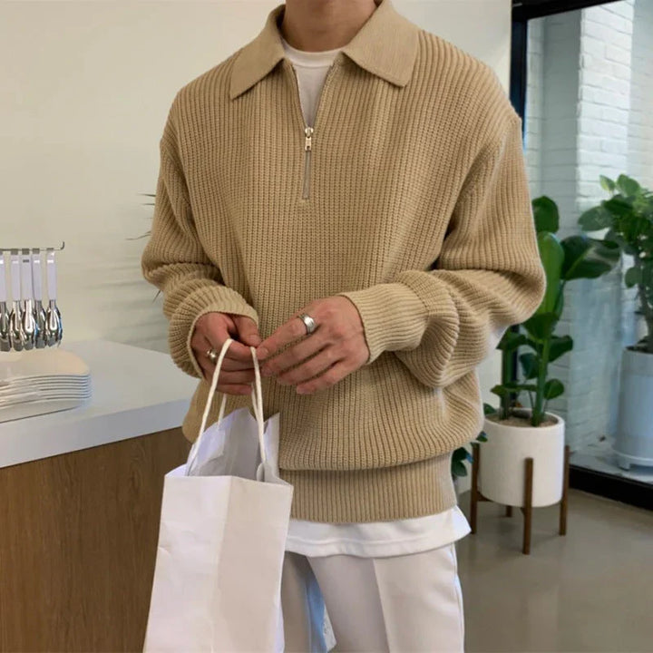Maurille | Full Rib Half Zip Sweater