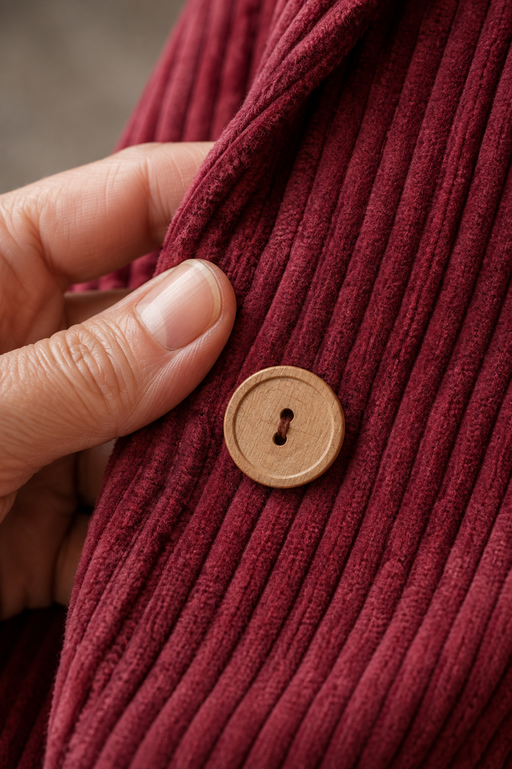 Camilla | Ribbed Corduroy Hooded Jacket - fabric close-up