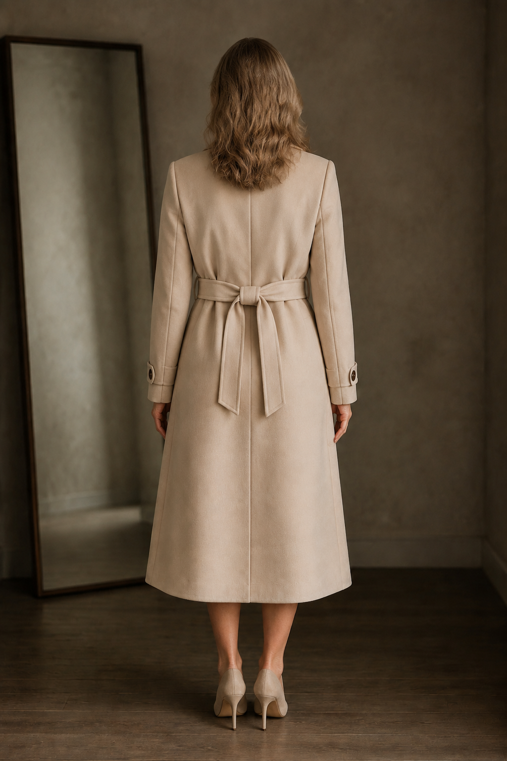 Cashmere Blend Belted Overcoat - Cream