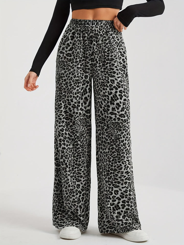 Rosita | Small Leopard Print Wide Leg Pants