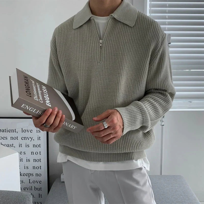 Maurille | Full Rib Half Zip Sweater