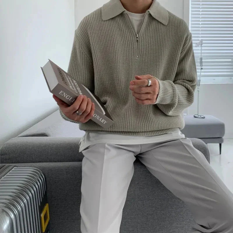 Maurille | Full Rib Half Zip Sweater