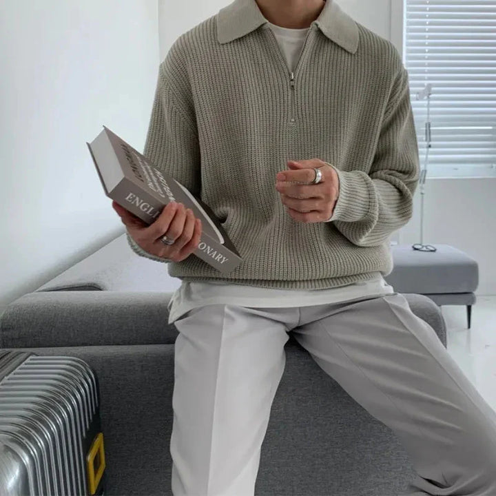 Maurille | Full Rib Half Zip Sweater