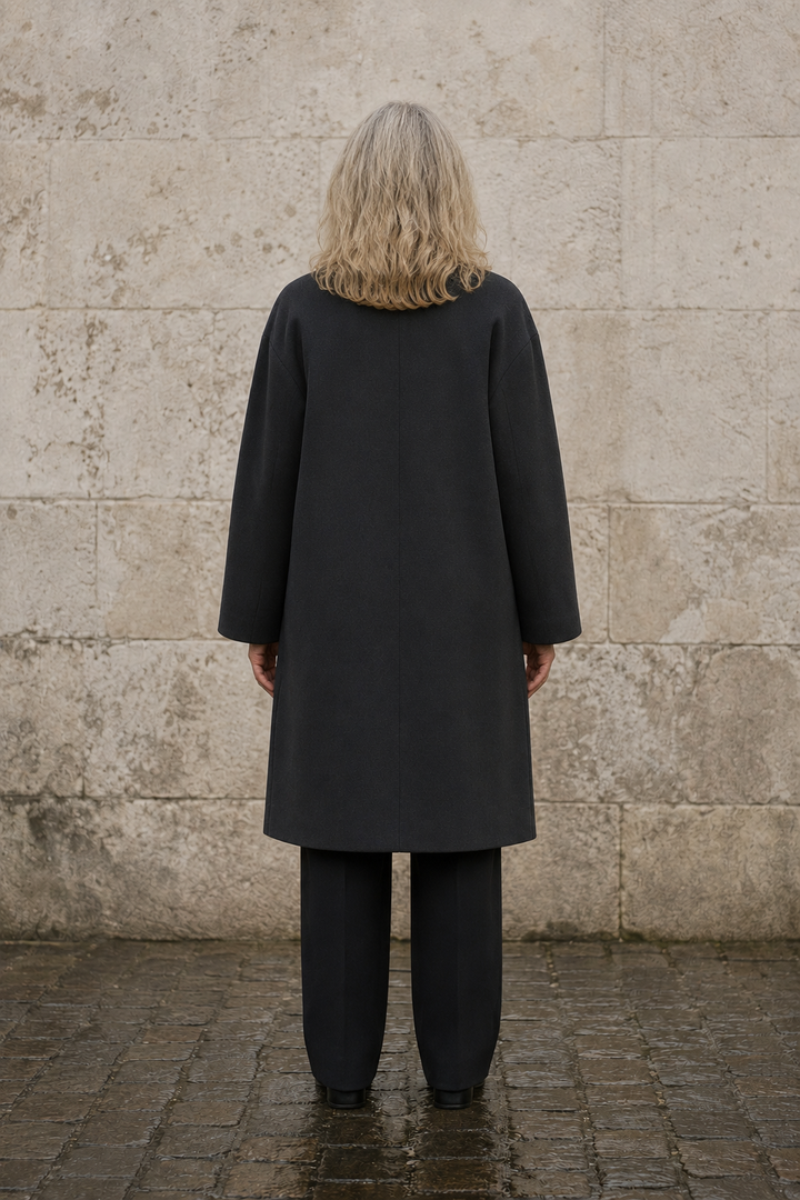 Célestine | Relaxed Wool Overcoat - Blue