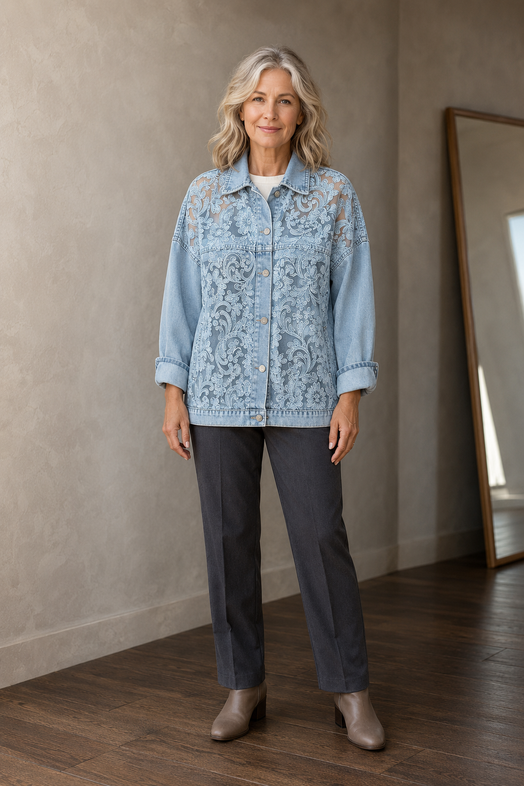 Celestine | Long Sleeve Layering Shirt - Blue