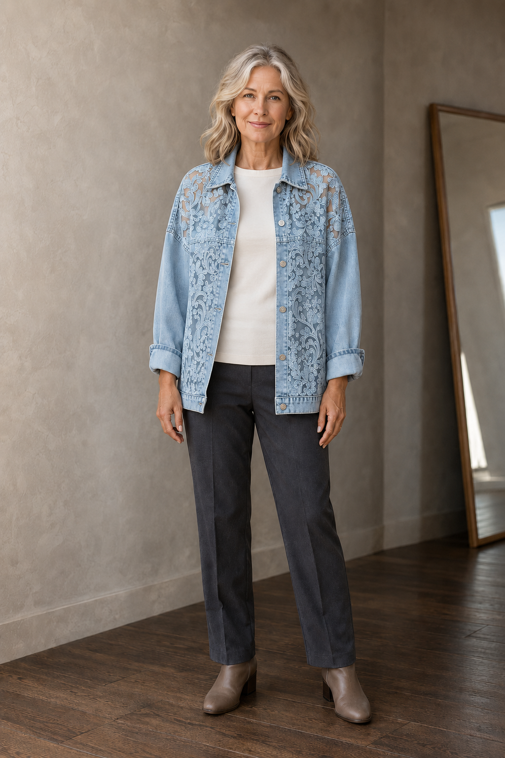Celestine | Long Sleeve Layering Shirt - Blue