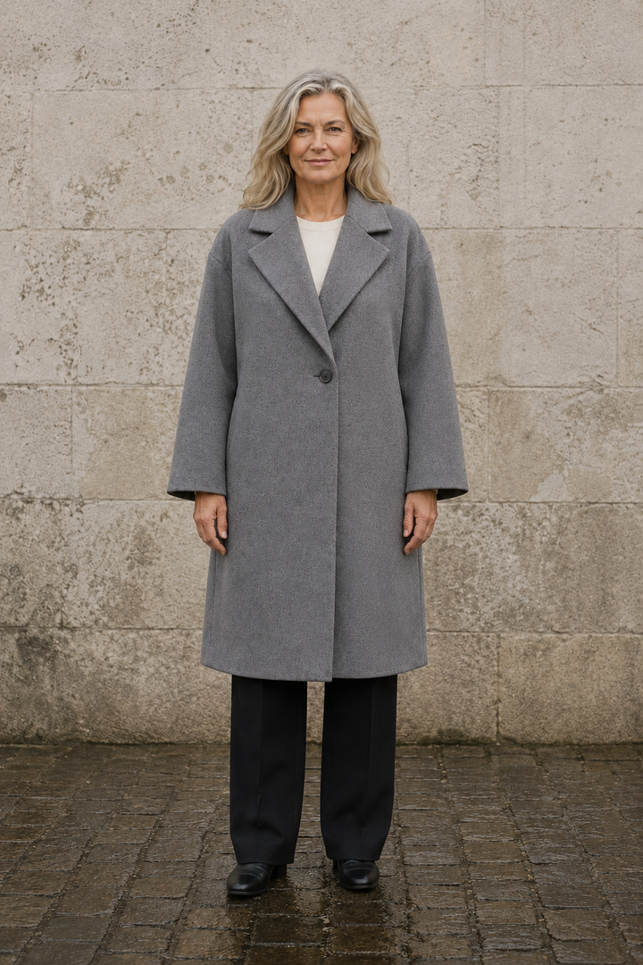 Célestine | Relaxed Wool Overcoat - Grey