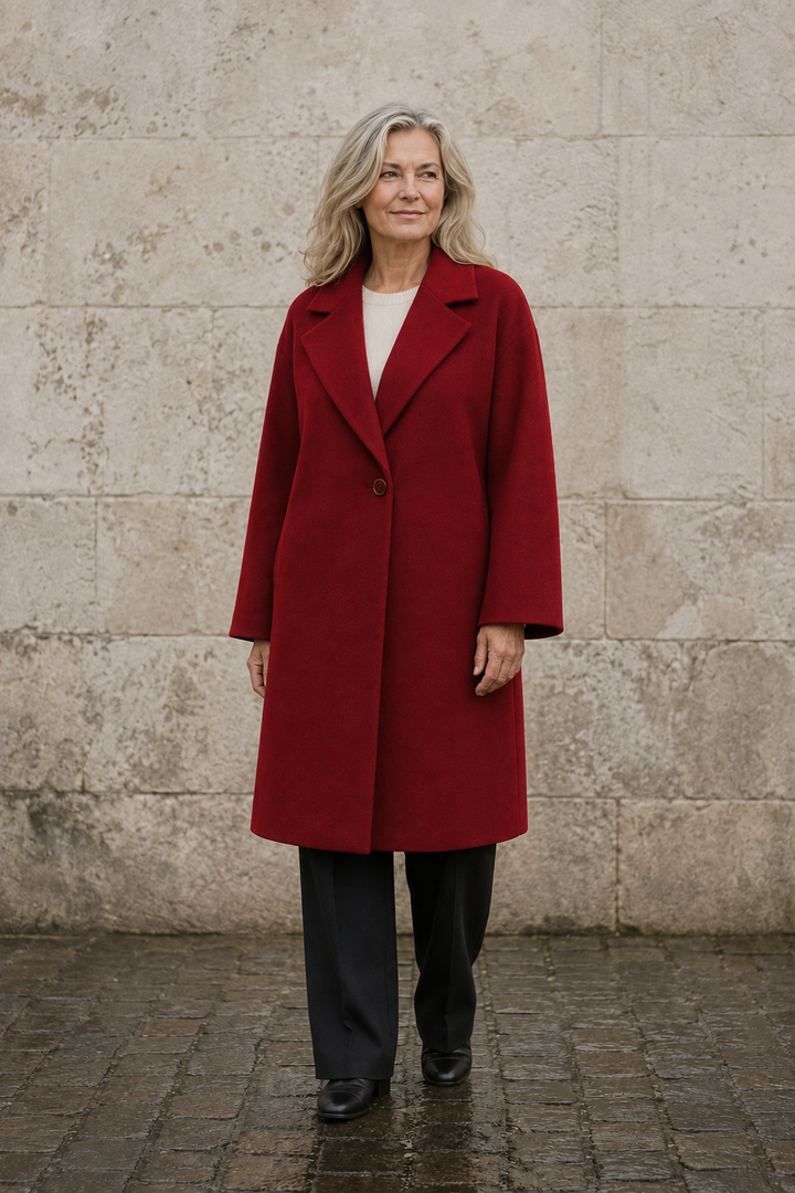 Célestine | Relaxed Wool Overcoat - Red