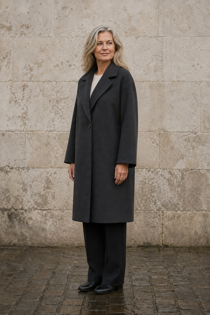 Célestine | Relaxed Wool Overcoat - Blue