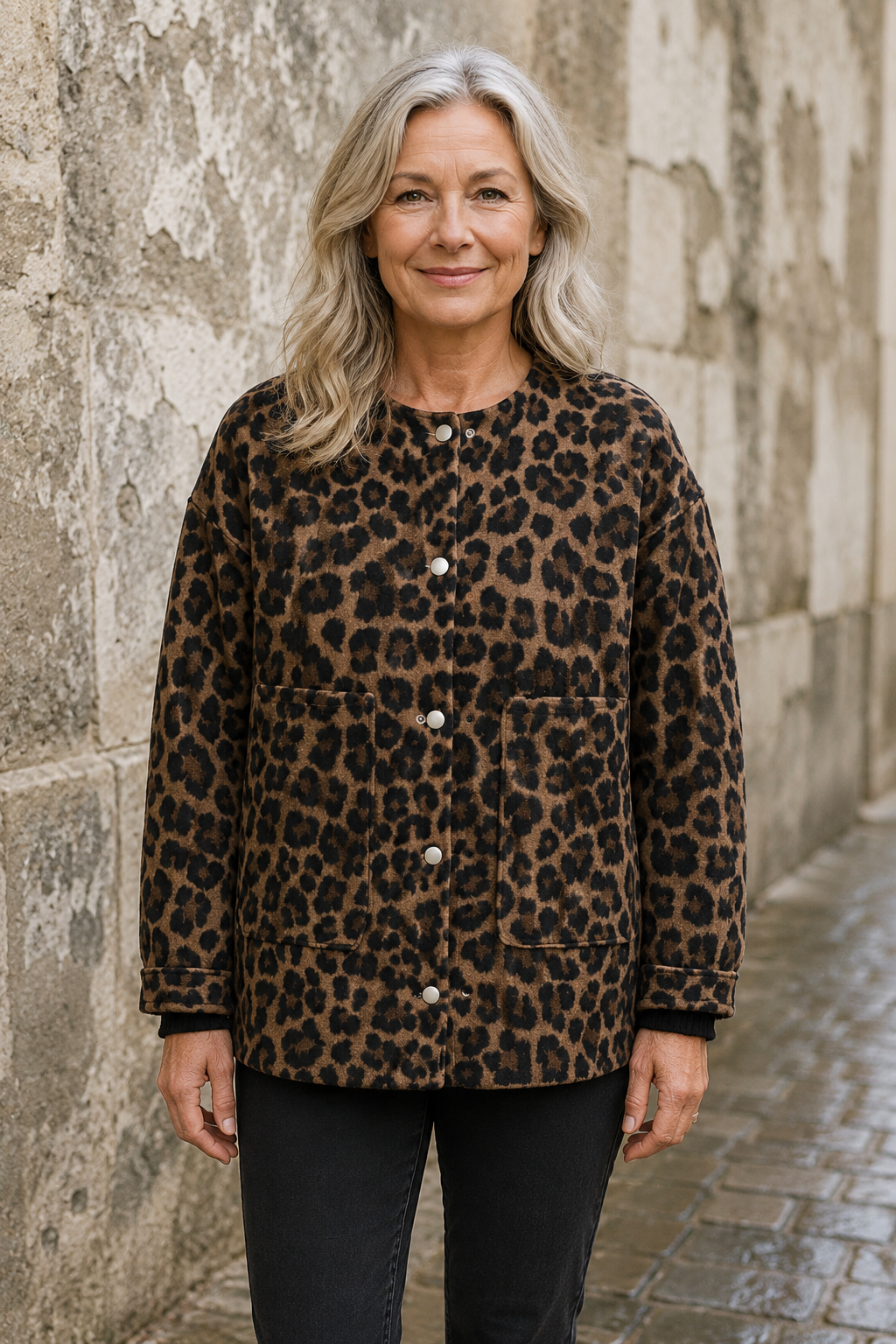Charlene leopard jacket closed