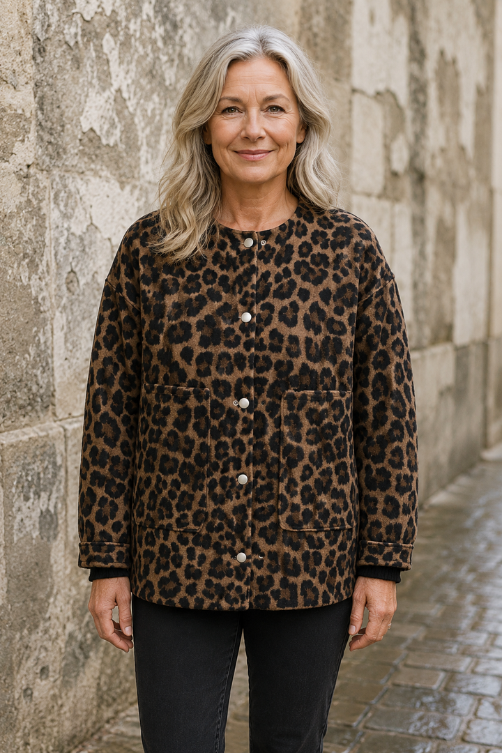 Charlene leopard jacket closed