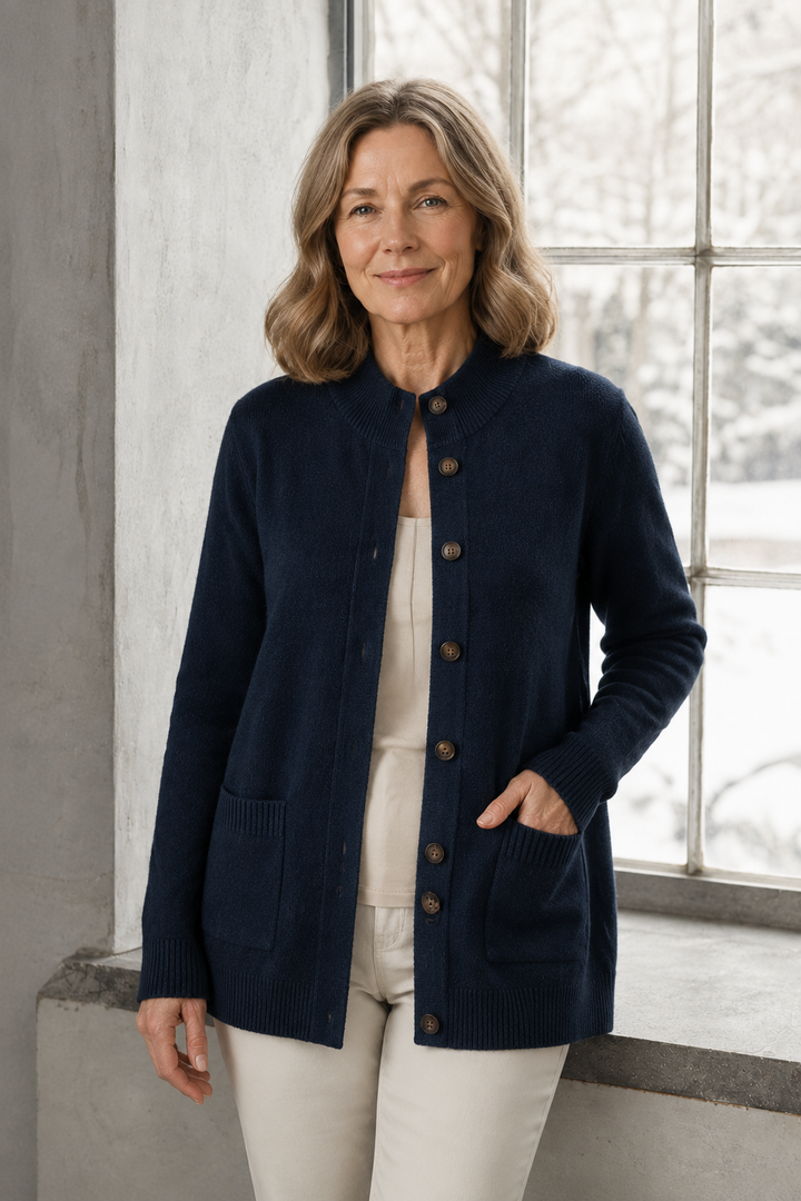 Charlene | Open Front Cardigan - Navy