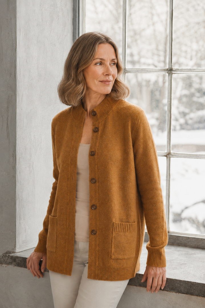 Charlene | Open Front Cardigan - Orange