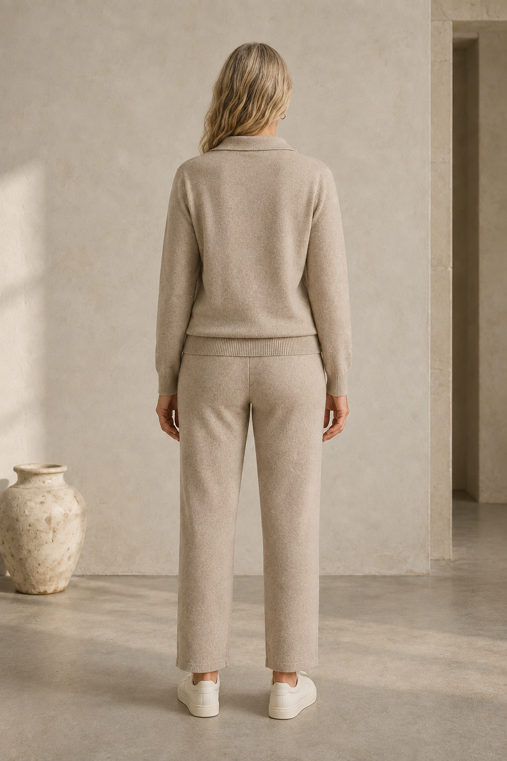 Charline | Cashmere Blend Knit Two Piece - Camel