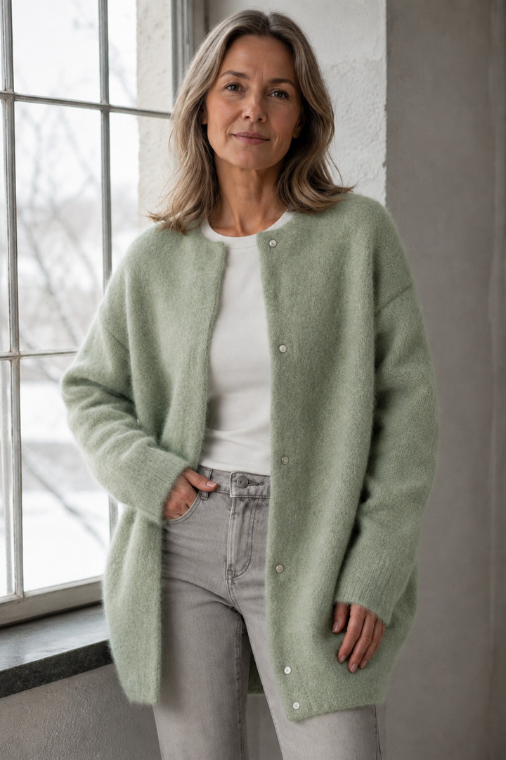 Chloé™ - Elegant Cashmere Cardigan - Green