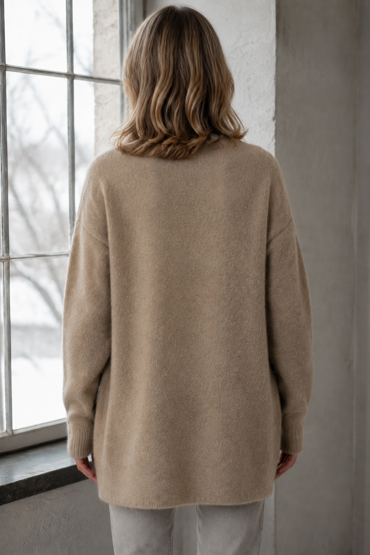 Chloé™ - Elegant Cashmere Cardigan - Khaki-Brown
