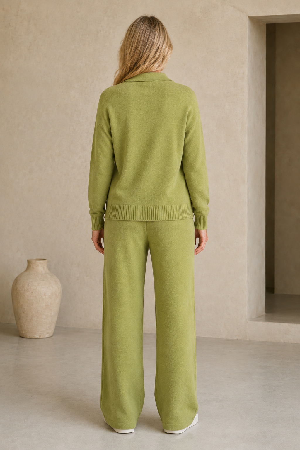 Christine | Cashmere Knit Trouser Set - Camel