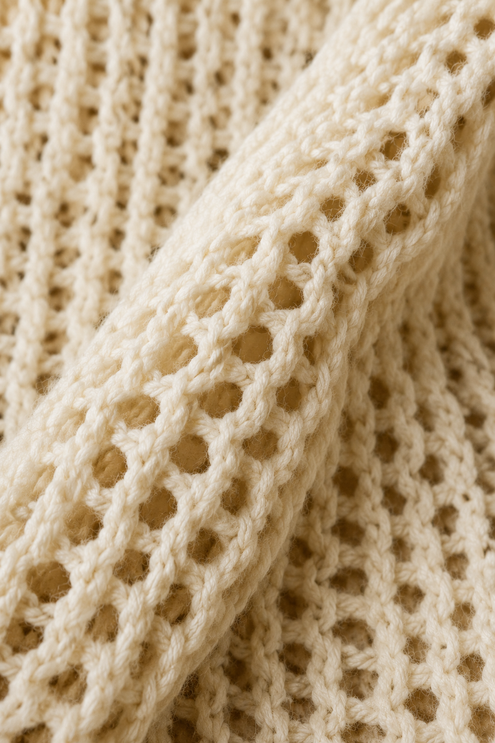 Cold Shoulder Knit Two Piece Set fabric close-up