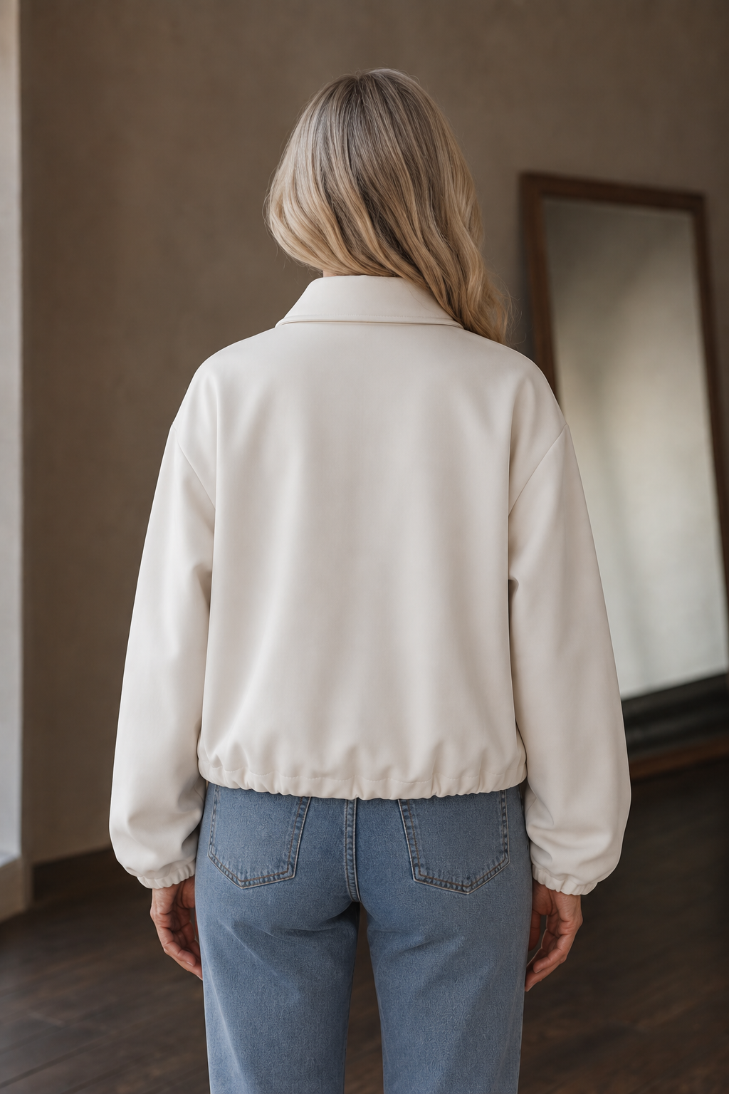 Cornelia | Quilted Puffer, Elastic Hem - White