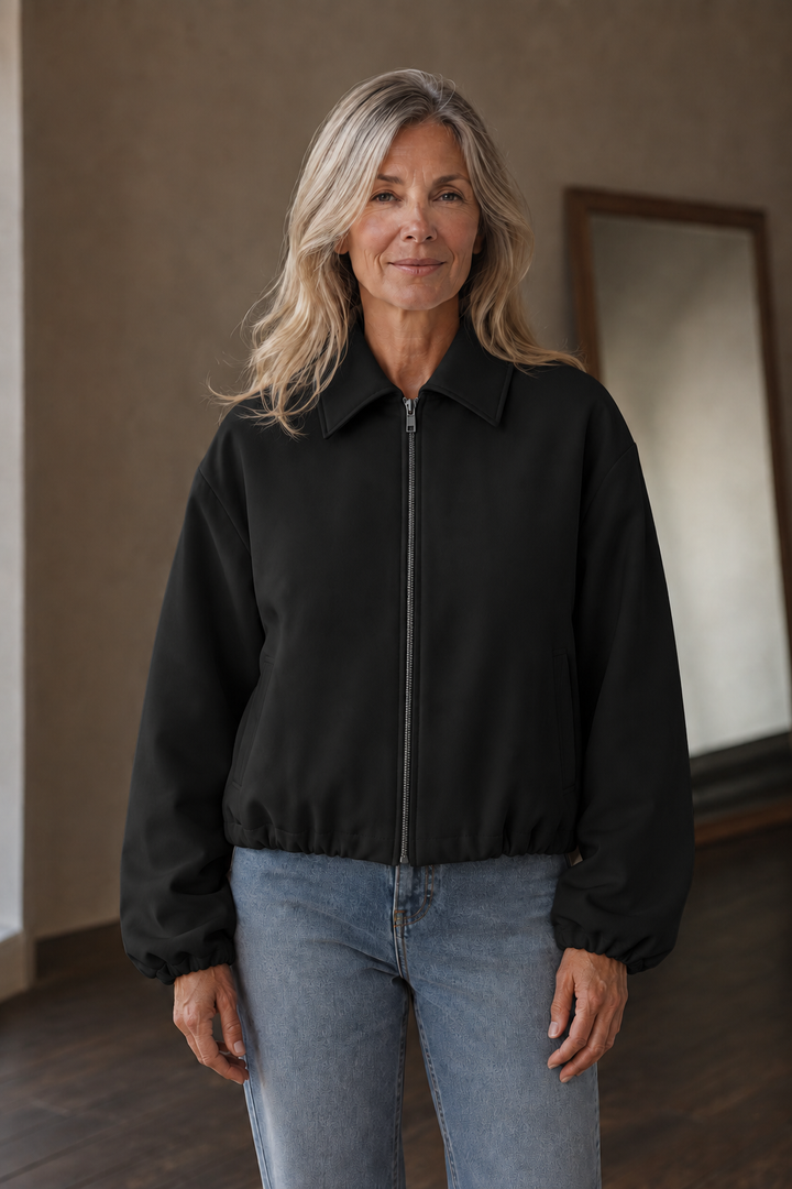 Cornelia | Quilted Puffer, Elastic Hem - Black
