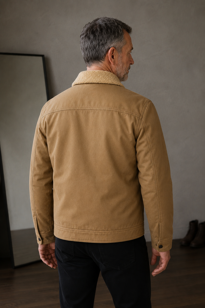 Cotton Blend Fleece Lined Jacket - back