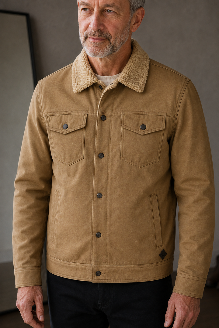 Cotton Blend Fleece Lined Jacket - close-up