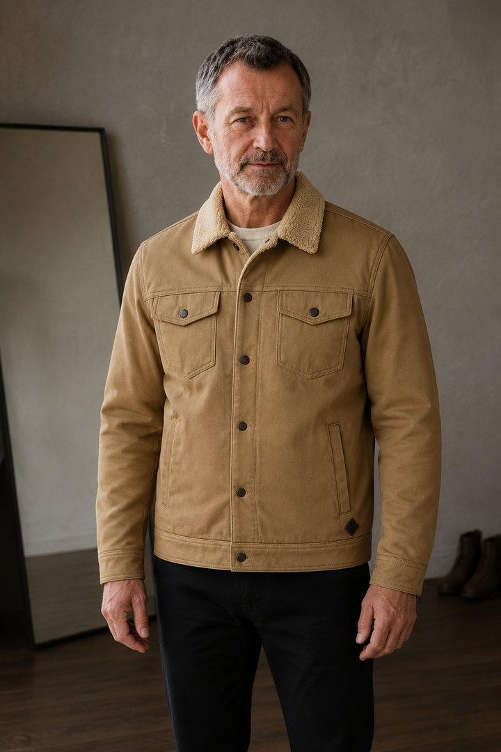 Cotton Blend Fleece Lined Jacket - hero closed