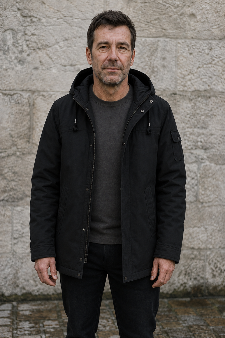 Cotton Blend Hooded Winter Parka front