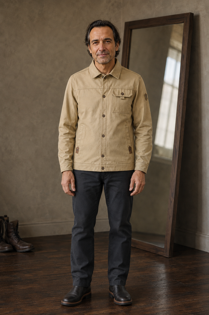 Cotton Blend Multi Pocket Cargo Jacket - hero closed