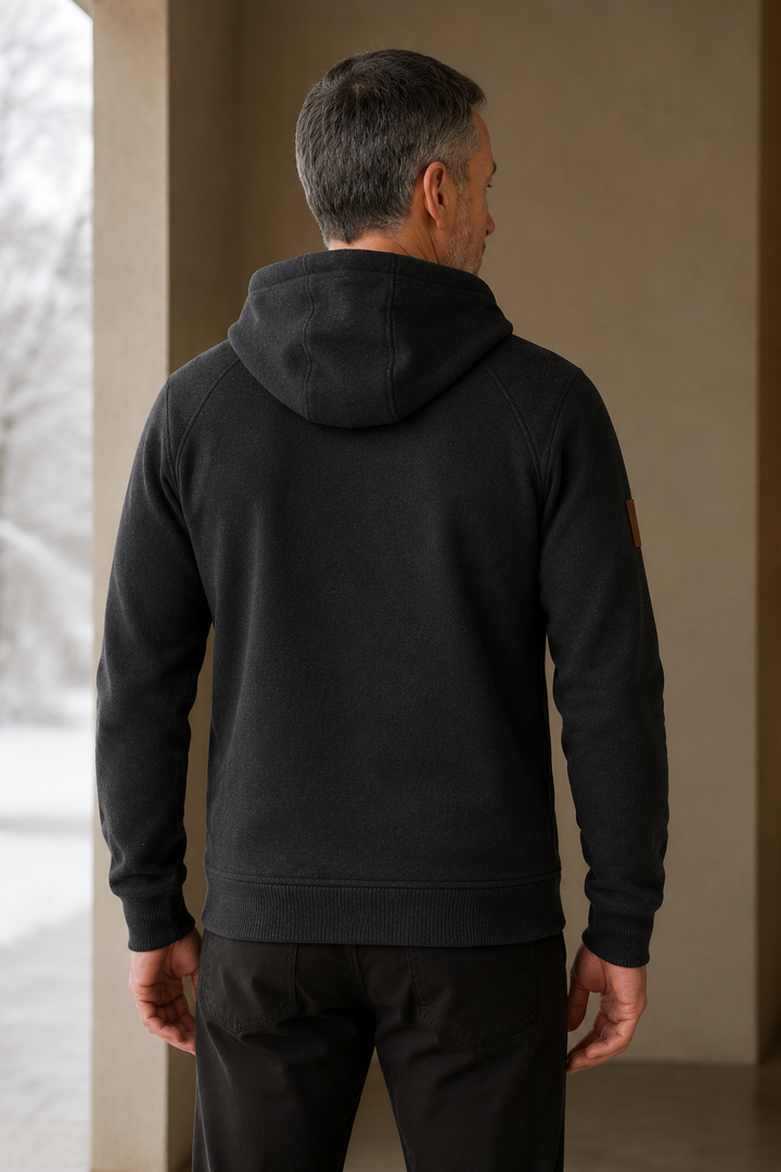 Cotton Blend Zip Up Hoodie - back