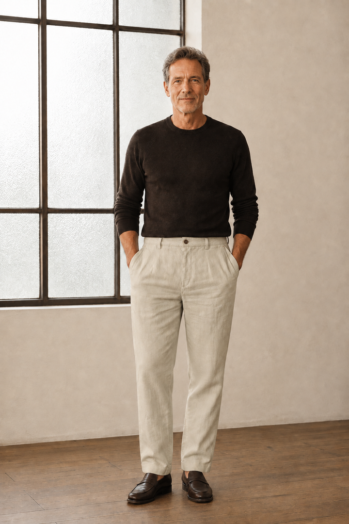 Light olive tapered ankle trousers front hero