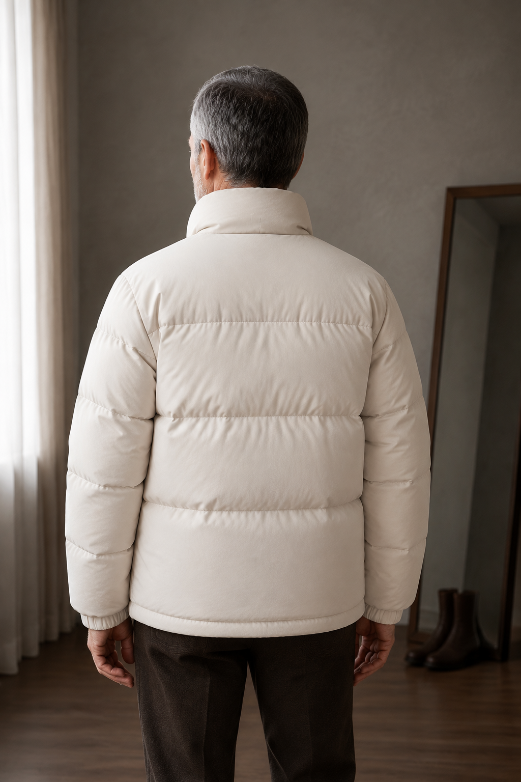 Cotton Shell Insulated Puffer Jacket - back