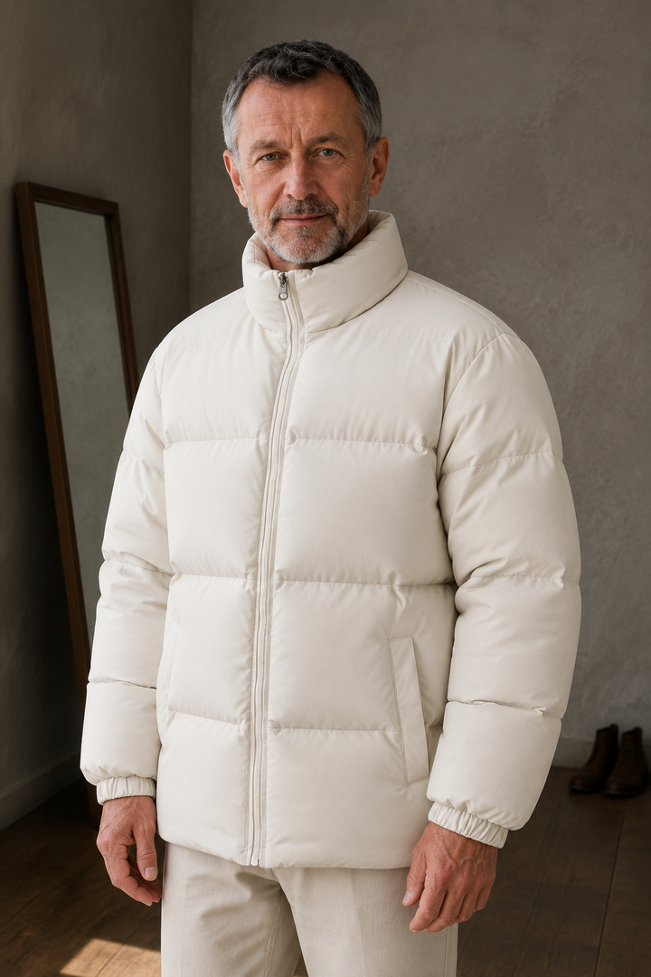 Cotton Shell Insulated Puffer Jacket - close-up
