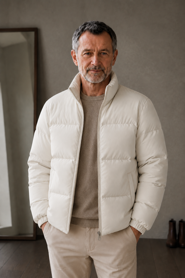 Cotton Shell Insulated Puffer Jacket - hero open