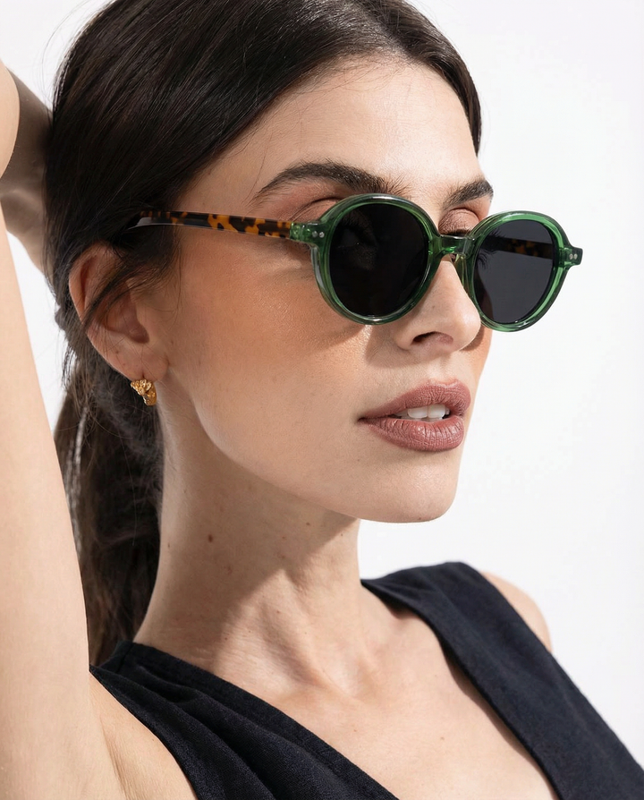 Deep Tint Round Acetate Sunglasses