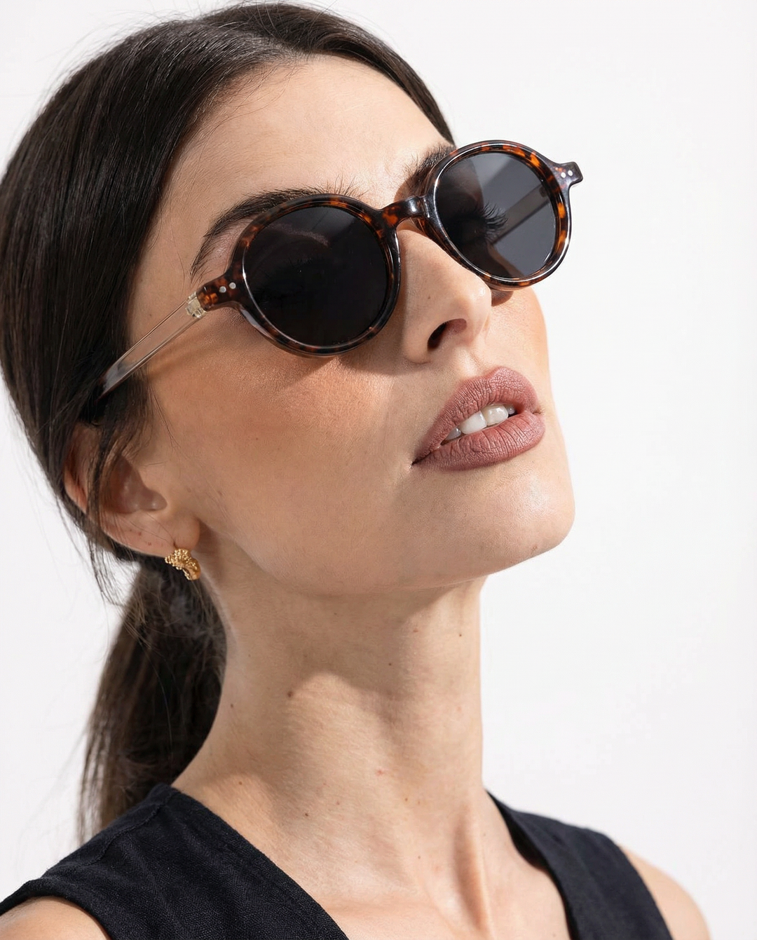 Deep Tint Round Acetate Sunglasses