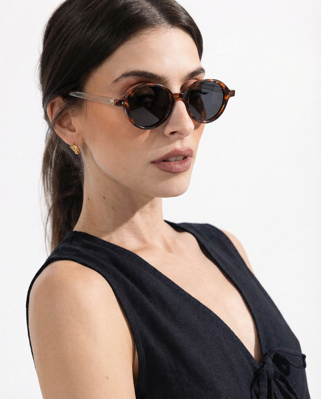 Deep Tint Round Acetate Sunglasses