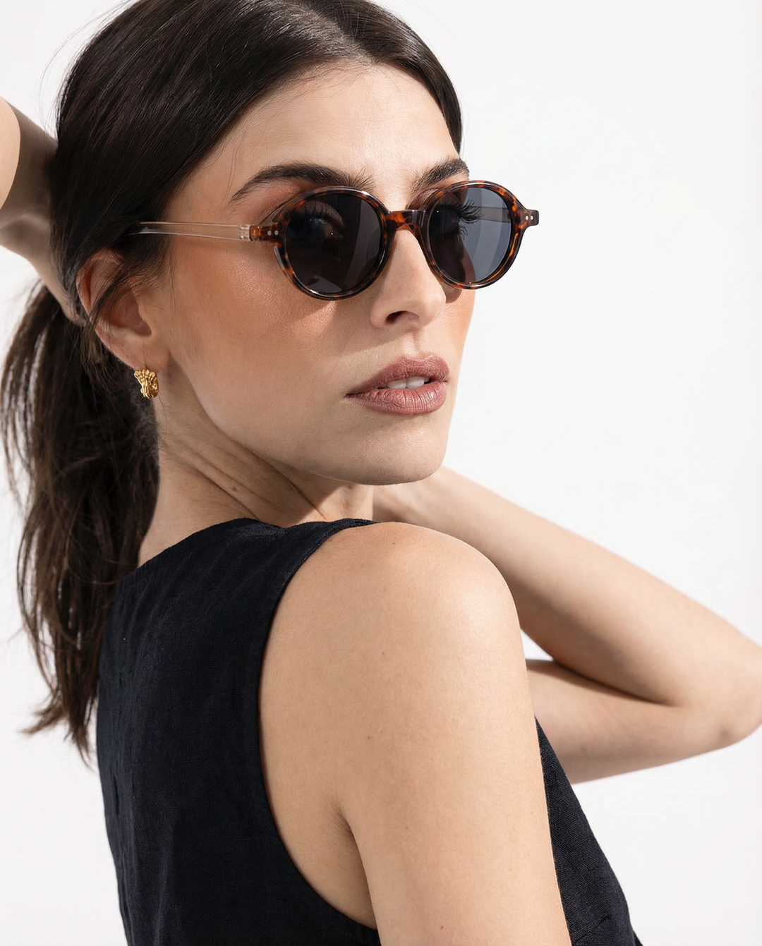 Deep Tint Round Acetate Sunglasses