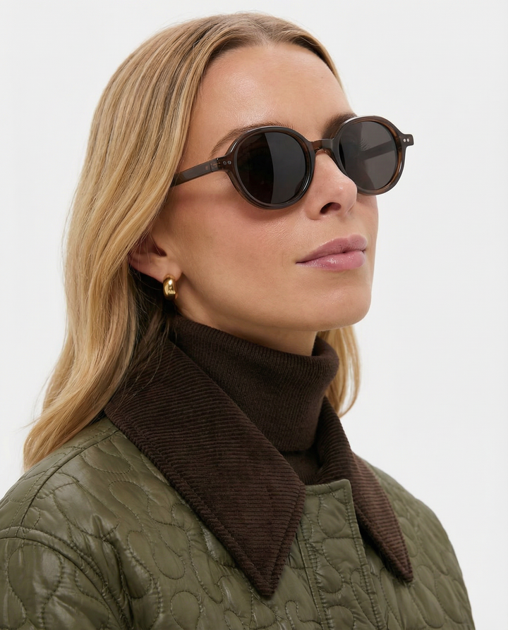 Deep Tint Round Acetate Sunglasses