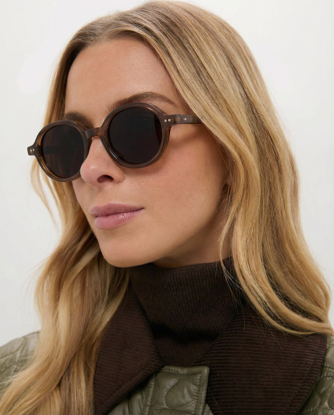 Deep Tint Round Acetate Sunglasses