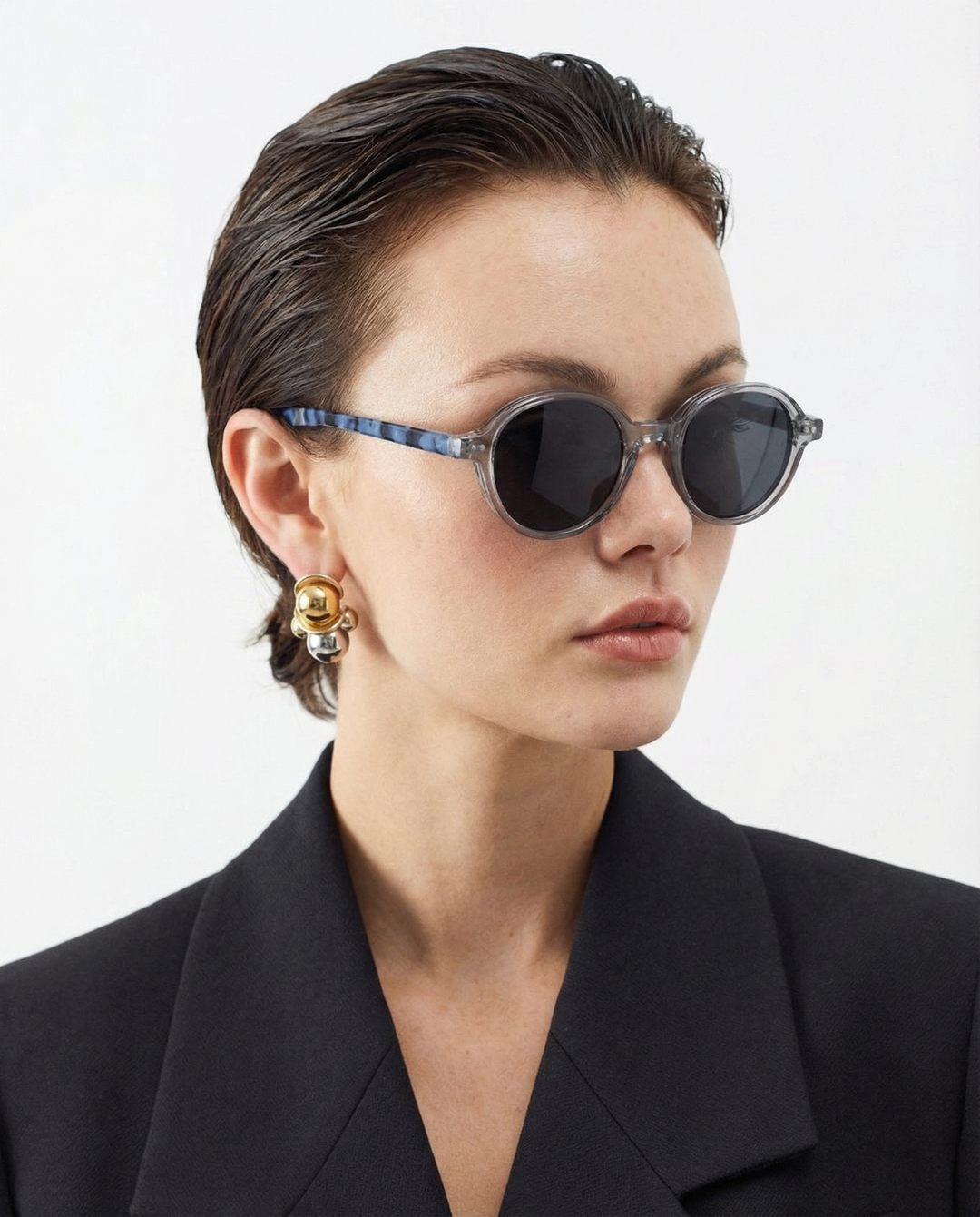 Deep Tint Round Acetate Sunglasses