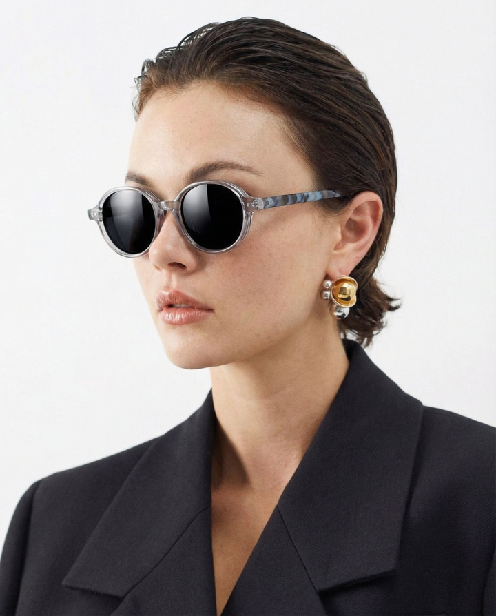 Deep Tint Round Acetate Sunglasses