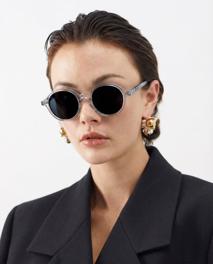 Deep Tint Round Acetate Sunglasses