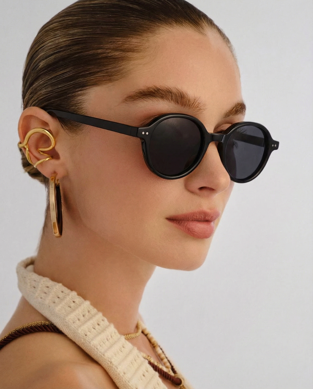 Deep Tint Round Acetate Sunglasses