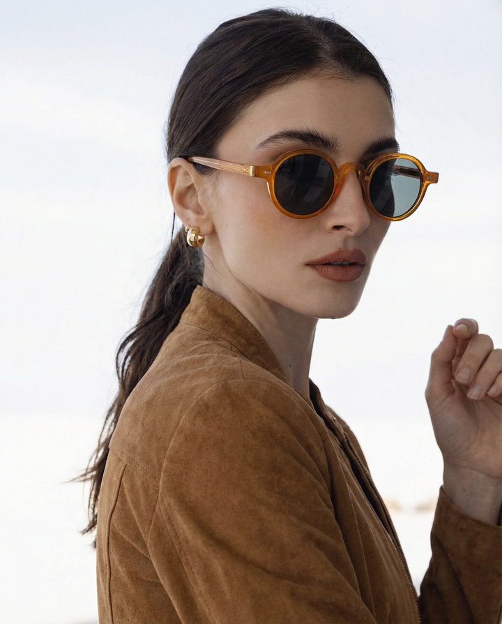 Translucent Round Acetate Sunglasses