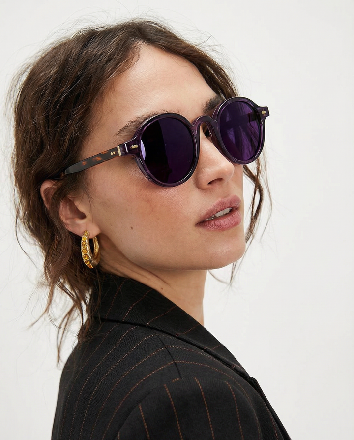 Translucent Round Acetate Sunglasses