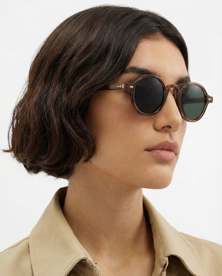 Translucent Round Acetate Sunglasses