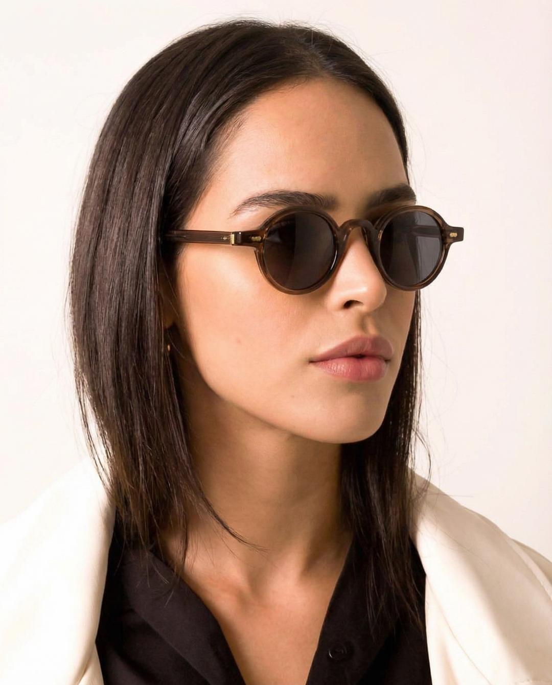 Translucent Round Acetate Sunglasses